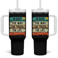 Jesus The Way The Truth The Life Tumbler With Handle Blessed Christians - Wonder Print Shop