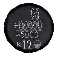 2 Fishes 5 Breads Jesus Feeds The 5000 Christian Bible Verses Spare Tire Cover - Wonder Print Shop