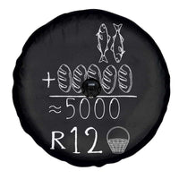 2 Fishes 5 Breads Jesus Feeds The 5000 Christian Bible Verses Spare Tire Cover - Wonder Print Shop