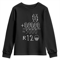 2 Fishes 5 Breads Jesus Feeds The 5000 Christian Bible Verses Youth Sweatshirt - Wonder Print Shop