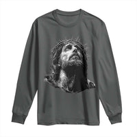 Jesus Christ Religious Christian Faith Crown Of Thorns Long Sleeve Shirt - Wonder Print Shop