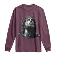 Jesus Christ Religious Christian Faith Crown Of Thorns Long Sleeve Shirt - Wonder Print Shop