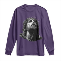 Jesus Christ Religious Christian Faith Crown Of Thorns Long Sleeve Shirt - Wonder Print Shop