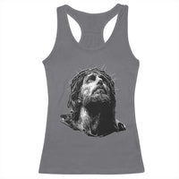 Jesus Christ Religious Christian Faith Crown Of Thorns Racerback Tank Top - Wonder Print Shop