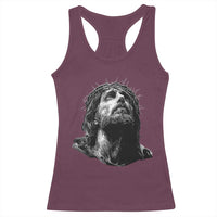 Jesus Christ Religious Christian Faith Crown Of Thorns Racerback Tank Top - Wonder Print Shop