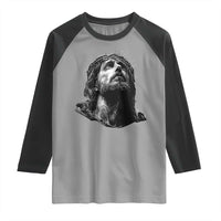 Jesus Christ Religious Christian Faith Crown Of Thorns Raglan Shirt - Wonder Print Shop