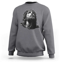 Jesus Christ Religious Christian Faith Crown Of Thorns Sweatshirt - Wonder Print Shop