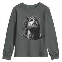 Jesus Christ Religious Christian Faith Crown Of Thorns Youth Sweatshirt - Wonder Print Shop
