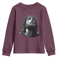 Jesus Christ Religious Christian Faith Crown Of Thorns Youth Sweatshirt - Wonder Print Shop
