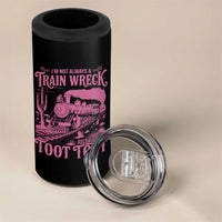 Funny I Am Not Always A Train Wreck Just Kidding Toot Toot 4 in 1 Can Cooler Tumbler Pink Train - Wonder Print Shop