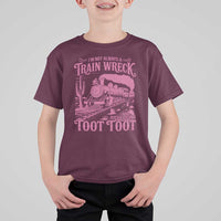 Funny I Am Not Always A Train Wreck Just Kidding Toot Toot T Shirt For Kid Pink Train - Wonder Print Shop