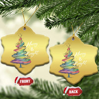 Xmas Christmas Ornament Merry And Bright Colorful Xmas Tree - Wonder Print Shop