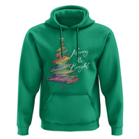 Christmas Hoodie Merry And Bright Colorful Xmas Tree