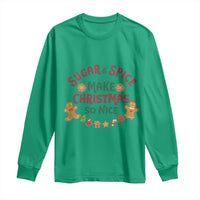 Funny Christmas Baking Long Sleeve Shirt Sugar And Spice Make Christmas So Nice Gingerbread
