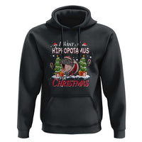 Funny Moo Deng Christmas Hoodie I Want A Hippopotamus For Christmas Santa Baby Pygmy