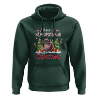 Funny Moo Deng Christmas Hoodie I Want A Hippopotamus For Christmas Santa Baby Pygmy