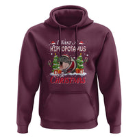 Funny Moo Deng Christmas Hoodie I Want A Hippopotamus For Christmas Santa Baby Pygmy