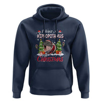 Funny Moo Deng Christmas Hoodie I Want A Hippopotamus For Christmas Santa Baby Pygmy