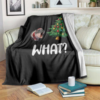 Funny Moo Deng Christmas Throw Blanket What Santa Cute Hippo Zoo Meme Baby Pygmy Xmas Tree - Wonder Print Shop