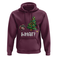 Funny Moo Deng Christmas Hoodie What Santa Cute Hippo Zoo Meme Baby Pygmy Xmas Tree