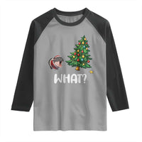 Funny Moo Deng Christmas Raglan Shirt What Santa Cute Hippo Zoo Meme Baby Pygmy Xmas Tree - Wonder Print Shop