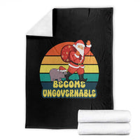 Funny Moo Deng Christmas Throw Blanket Become Ungovernable Xmas Santa - Wonder Print Shop
