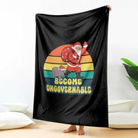 Funny Moo Deng Christmas Throw Blanket Become Ungovernable Xmas Santa - Wonder Print Shop