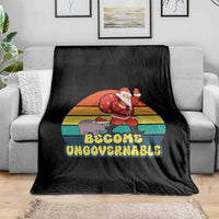 Funny Moo Deng Christmas Throw Blanket Become Ungovernable Xmas Santa - Wonder Print Shop