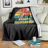 Funny Moo Deng Christmas Throw Blanket Become Ungovernable Xmas Santa - Wonder Print Shop
