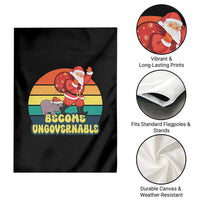 Funny Moo Deng Christmas Garden Flag Become Ungovernable Xmas Santa - Wonder Print Shop