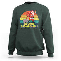 Funny Moo Deng Christmas Sweatshirt Become Ungovernable Xmas Santa - Wonder Print Shop