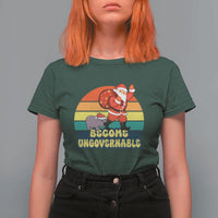 Funny Moo Deng Christmas T Shirt For Women Become Ungovernable Xmas Santa - Wonder Print Shop