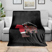 Funny Moo Deng Christmas Throw Blanket Become Ungovernable Reindeer Xmas Santa - Wonder Print Shop