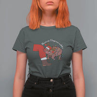 Funny Moo Deng Christmas T Shirt For Women Become Ungovernable Reindeer Xmas Santa - Wonder Print Shop