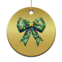 Funny Christmas Coquette Christmas Ornament Green Xmas Tree Bow - Wonder Print Shop
