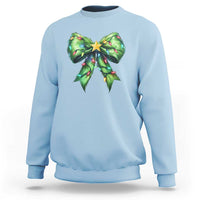 Funny Christmas Coquette Sweatshirt Green Xmas Tree Bow - Wonder Print Shop