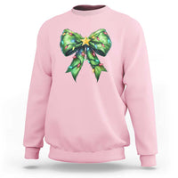 Funny Christmas Coquette Sweatshirt Green Xmas Tree Bow - Wonder Print Shop