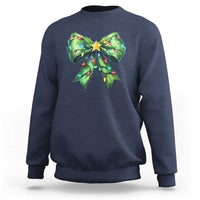 Funny Christmas Coquette Sweatshirt Green Xmas Tree Bow - Wonder Print Shop