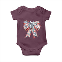 Funny Toile Folk Art Scandinavian Coquette Bow Christmas Baby Onesie