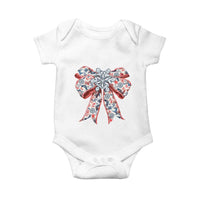 Funny Toile Folk Art Scandinavian Coquette Bow Christmas Baby Onesie