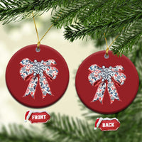 Funny Toile Folk Art Scandinavian Coquette Bow Xmas Christmas Ornament - Wonder Print Shop