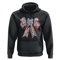 Funny Toile Folk Art Scandinavian Coquette Bow Christmas Hoodie