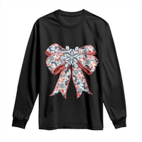 Funny Toile Folk Art Scandinavian Coquette Bow Christmas Long Sleeve Shirt
