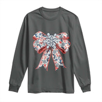 Funny Toile Folk Art Scandinavian Coquette Bow Christmas Long Sleeve Shirt