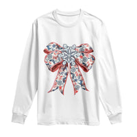 Funny Toile Folk Art Scandinavian Coquette Bow Christmas Long Sleeve Shirt
