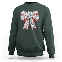 Funny Toile Folk Art Scandinavian Coquette Bow Christmas Sweatshirt - Wonder Print Shop