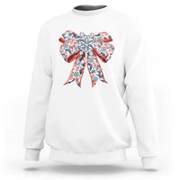 Funny Toile Folk Art Scandinavian Coquette Bow Christmas Sweatshirt - Wonder Print Shop