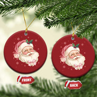Xmas Coquette Pink Santa Bow Christmas Ornament - Wonder Print Shop