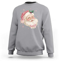 Christmas Coquette Pink Santa Bow Sweatshirt - Wonder Print Shop