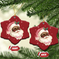 Xmas Coquette Pink Black Santa Bow Christmas Ornament - Wonder Print Shop